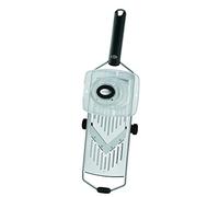 RÖSLE Mandoline avec Lame en V Haut de Gamme, pour les Légumes tels que Concombres ou Tomates, 5 Épaisseurs de Coupe, Acier Inoxydable 18/10, avec Poignée en Plastique et Pieds en Silicone