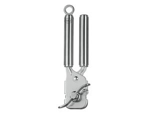 RÖSLE Pince Ouvre-Boîte de Haute Qualité en Acier Inoxydable Pur, Sans Bords Tranchants, Couvercle Refermable, Acier Inoxydable 18/10, BrillantMat, Argenté