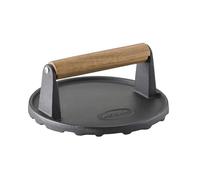 RÖSLE Poids à Barbecue, Poids de Haute Qualité pour une Cuisson Plus Rapide Des Hamburgers ou des Steaks, Fonte, Manche en Bois, 17,5 Cm