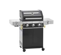 RÖSLE VIDERO G3-S Gril à Gaz, Station Barbecue, Noir, 30 mbar, Gril avec 3 Brûleurs en Acier Inoxydable, Zone Extra-Prime et Brûleur Latéral, Tablettes Latérales Rabattables, VARIO