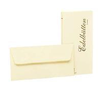 Rössler - Enveloppes papier vergé luxe DIN long, 20 pièces, ivoire