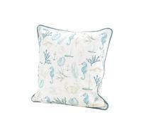 Rössler Housse de Coussin 40 x 40 cm en Coton, Motif mer Amour | Housse de coussin 100 % coton avec motif animaux marins pour canapé et décoration d'intérieur