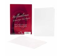 Rössler - Lot de cartes Brillantleinen, 10 cartes et 10 enveloppes, blanc