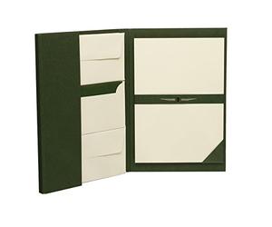 Rössler Papier 1024831008 - Paper Royal - Chemise à papier à lettres DIN A4/DL, 25/25, vert/chamois côtelé