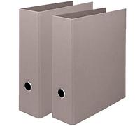 Rössler Papier 1317452490-2 - S.O.H.O Classeur DIN A4, 2 pièces, avec mécanisme à levier, largeur dos 85 mm, Taupe, 285 x 85 x 320 mm