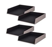Rössler Papier 1335452490-4 - S.O.H.O Corbeille de rangement pour DIN A4, taupe, 4 pièces, casiers de rangement empilables, corbeille à courrier 26 x 6 x 32 cm