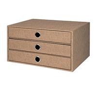 Rössler Papier 1524452603 - S.O.H.O. Boîte à 3 tiroirs pour DIN A4, avec trou de poignée, Special Line Hazelnut, 343 x 250 x 185 mm, 1 pièce