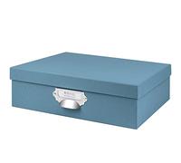 Rössler S.O.H.O. - Boîte de rangement en carton avec poignée- denim | Organiseur en carton pour documents A4, fournitures de bureau, loisirs créatifs et accessoires