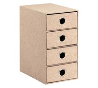 Rössler - S.O.H.O. Caisson à 4 tiroirs A4 18 x 25 x 32 cm Cacao | Organiseur de bureau pour documents, dossiers, fournitures de bureau et rangement organisé