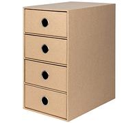 Rössler - S.O.H.O. Meuble à 4 tiroirs 18 x 25 x 32 cm Kraft | Organiseur de bureau pour documents, dossiers, fournitures de bureau et rangement organisé