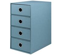 Rössler - S.O.H.O. Meuble à 4 tiroirs A4 18 x 25 x 32 cm Denim | Organiseur de bureau pour documents, dossiers, fournitures de bureau et rangement organisé
