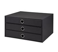 Rössler Soho Petit meuble de rangement 3 tiroirs pour documents A4 Noir