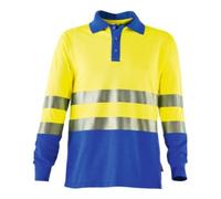 Rofa ROFA Polo multinorme Manches longues, jaune / bleu bleuet, Taille unisexe: XL Quantité:1