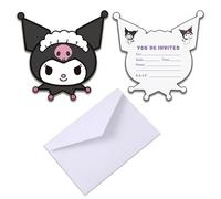 Roffatide anime Black See enveloppes invitations (lot de 12) Black See shape Filled invitations Cinnamorol thème anniversaire invitations fournitures de fête