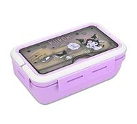 Roffatide Cartoon kuromi mignon imprimé avec poignée kawaii quatre points de verrouillage Bento boîte alimentaire fruit snack container