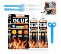 ROFPM Colle Haute Température, Mastic Refractaire, Noir, Silicone ignifuge, Résistant à la chaleur supérieure à 600 °C, Pour Four Vitre, Cheminee, Poele A Bois, Ciel De Toit, Brique, Carrelage