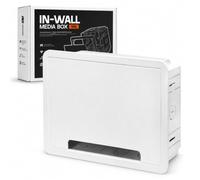 Rogierra Boîtier multimédia mural de 22,9 cm, prise TV encastrée et boîtier multimédia structuré, gestion des câbles WiFi, pour Roku, Apple TV, Fire TV Stick, compatible avec Samsung One Connect Mini