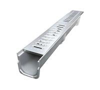 ROHCGHC Grille de Drainage, Ensemble de Drainage Canal en Acier Inoxydable(100x15x20cm/39.4x5.9x7.9in)