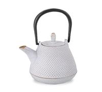 Roji Associates Théière en fonte Nanbu Tekki ARARE - Type de dôme, fabriquée au Japon, avec passoire à thé, finition intérieure en émail, pot de couleur, interdiction de feu ouvert (400 ml/blanc)