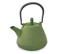 Roji Associates Théière en fonte Nanbu Tekki (ARARE - type dôme), fabriquée au Japon, avec passoire à thé, finition intérieure en émail, pot de couleur, interdiction de feu ouvert (400 ml/vert dôme)