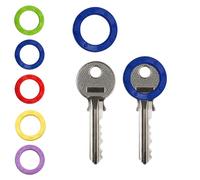 ROKEL Lot de 5 capuchons de clés ronds en silicone coloré pour clés de porte Yale & House, grands identificateurs de clés flexibles, capuchons de clés à code couleur, protecteurs de clés souples
