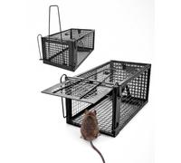 Rokvex 2X Piège à Rats Cage Nasse a Rat Trap pour Loir et Souris | Cage Attrape Rat 27cm Exterieur Intérieur Professionnel Réutilisable en Métal Efficace