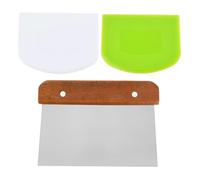 ROKZELT Coupe Pate, 3 Pièces, Racloir Cuisine Inox, Spatule Patisserie, Corne De Boulanger, Ramasse Légumes, Accessoire Cuisine, Pour Gâteaux, Cakes, Pizzas, Tartes, Dough (15 * 11.3cm)