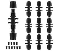 Rolcoassuns Lot de 10 Raccords en T Cannelés de 1/2 à 1/4 Pouce pour Tuyaux d'Irrigation, avec 10 Embouts pour Systèmes Goutte-à-Goutte de 14 mm/16 mm à 4 mm/7 mm, Adaptateur à 6 Voies
