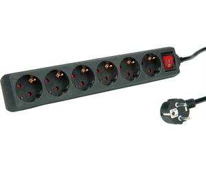 ROLINE 19.07.1077 power extension 10 m 6 AC outlet(s) Indoor Black