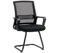 Roline Lot 2 Chaises de Conférence Ergonomique Sans Roulettes Noir