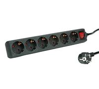 ROLINE Multiprise 6X avec Interrupteur, Noir, 3 m