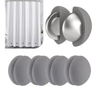 ROLIZOE Lot de 5 paires de poids de rideau de douche recouverts de silicone, solides et magnétiques anti-rouille pour douche, fenêtre, extérieur et nappe - Empêche les gonflements et les accrocs (gris