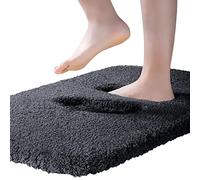 ROLIZOE Tapis de Bain Extra Epais Tapis Salle de Bain Antidérapant Tapis Sortie de Douche Très Absorbant Tapis de Sol Salle de Bain Ultra Doux en Microfibre Lavable en Machine 60 x 90cm,Noir