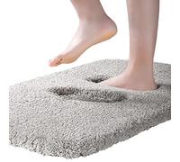 ROLIZOE Tapis de Bain Extra Epais Tapis Salle de Bain Antidérapant Tapis Sortie de Douche Très Absorbant Tapis de Sol Salle de Bain Ultra Doux en Microfibre Lavable en Machine 40 x 60cm,Gris Clair