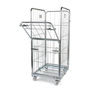 Roll conteneur 4 côtés et 1/2 Porte Rabattable - 72 x 81 x 165cm PROVOST