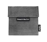 Roll'eat ® | Porte-sandwich réutilisable, sac écologique sans BPA, porte-sandwich, couleur grise - Snack'n'Go Duo Nature