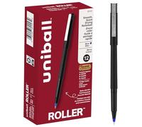 Roller Ball Stick Dye-Based Pen, Blue Ink, Micro, Dozen