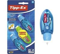 Tipp-Ex Micro Tape Twist Rubans Correcteurs 8 m x 5 mm - Corps Couleurs Assorties, Blister Format Spécial de 3