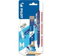 Pilot - Blister FriXion Ball Clicker 0.7 - Roller effaçable - Bleu + 1 set de 3 recharges - Pointe moyenne