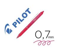 Roller pilot frixion ball clicker retractable ecriture moyenne pointe 0,7mm encre gel rechargeable coloris rose corail