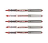 Rollers encre liquide - UNI-BALL - UB157 - Lot de 5 - Pointe moyenne 0,7mm - Couleur rouge