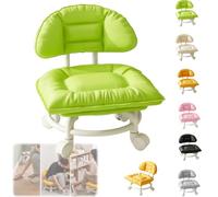 Rolling Low Stool with Backrest,Padded Seat & Silent Casters,360° Swivel | 360° Swivel Silent Glide Chair,Cloud Comfort Swivel Stool with Back,Rolling Backrest Chair with Wheel for Home,Office,Library