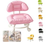 Rolling Low Stool with Backrest,Padded Seat & Silent Casters,360° Swivel | 360° Swivel Silent Glide Chair,Cloud Comfort Swivel Stool with Back,Rolling Backrest Chair with Wheel for Home,Office,Library