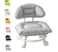 Rolling Low Stool with Backrest,Padded Seat & Silent Casters,360° Swivel | 360° Swivel Silent Glide Chair,Cloud Comfort Swivel Stool with Back,Rolling Backrest Chair with Wheel for Home,Office,Library