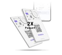 Rolling Square AirCard Pro - Tracker Card Bluetooth UltraMince, Traceur Tag Carte Compatible avec Android Google Find Hub, Charge Wireless, Traqueur Localisateur avec Digital ID, Gadget High Tech - 2x
