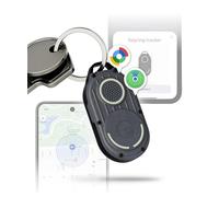 Rolling Square AirNotch Pro Dual - Smart Tag Android et Apple Compatible avec Apple Find My et Google Android Find Hub, Tracker Porte Clef Bluetooth avec Piles Remplaçables Son Fort - Traceur Gris, 2x
