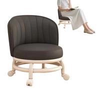 Rolling Stool, Waterproof Soft Ergonomic, Backrest Modern Seat | Tabouret bas pivotant pour maison, salon, cuisine, salle de bain, bureau, magasin, garage, salon, travail, dortoir