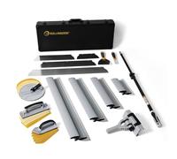 ROLLINGDOG Ensemble de 36 pièces pour écumer et poncer les cloisons sèches - Kit de préparation de surface murale avec ponceuses, grattoirs à papier peint, couteaux à mastic, papier de verre, poteau