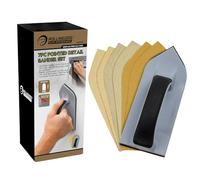 ROLLINGDOG Kit de ponçage de détail 7 pièces - Ponceuse manuelle de 19,6 x 7,6 cm avec 6 papiers abrasifs pour cloison sèche, bois et métal (grain 80, 120, 240)