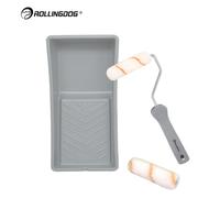 ROLLINGDOG Kit d'outils de peinture 4 pièces, mini kit de peinture 4 pouces pour finitions de bordure et travaux de précision, peinture de murs, meubles, armoires et portes, DIY amélioration de la mai